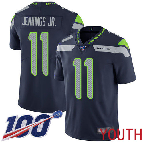 Seattle Seahawks Limited Navy Blue Youth Gary Jennings Jr. Home Jersey NFL Football #11 100th Season Vapor Untouchable